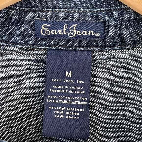 Earl Jean Womens Medium Denim Western Shirt Vintage ASO Lorelai Gilmore Girls - Picture 5 of 13